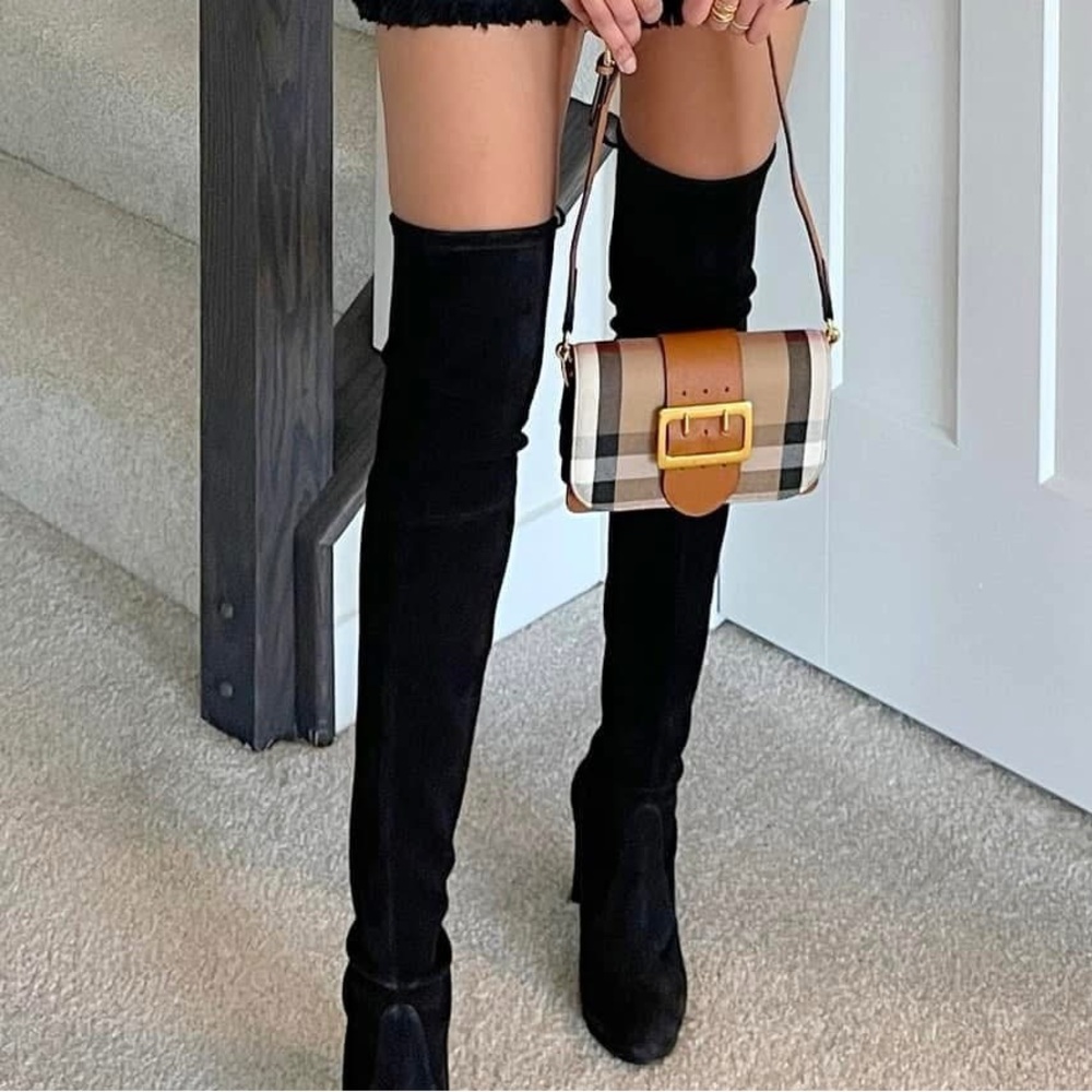 Stuart Weitzman Black Over-the-Knee Suede Boots